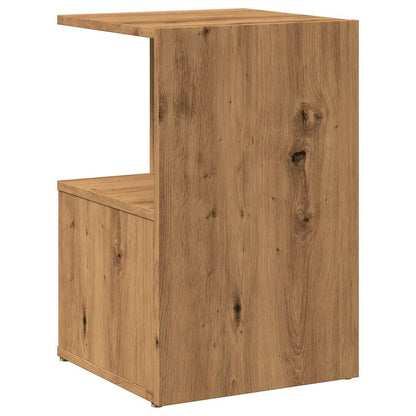 Nachtkastje 35x35x55 cm bewerkt hout artisanaal eikenkleur
