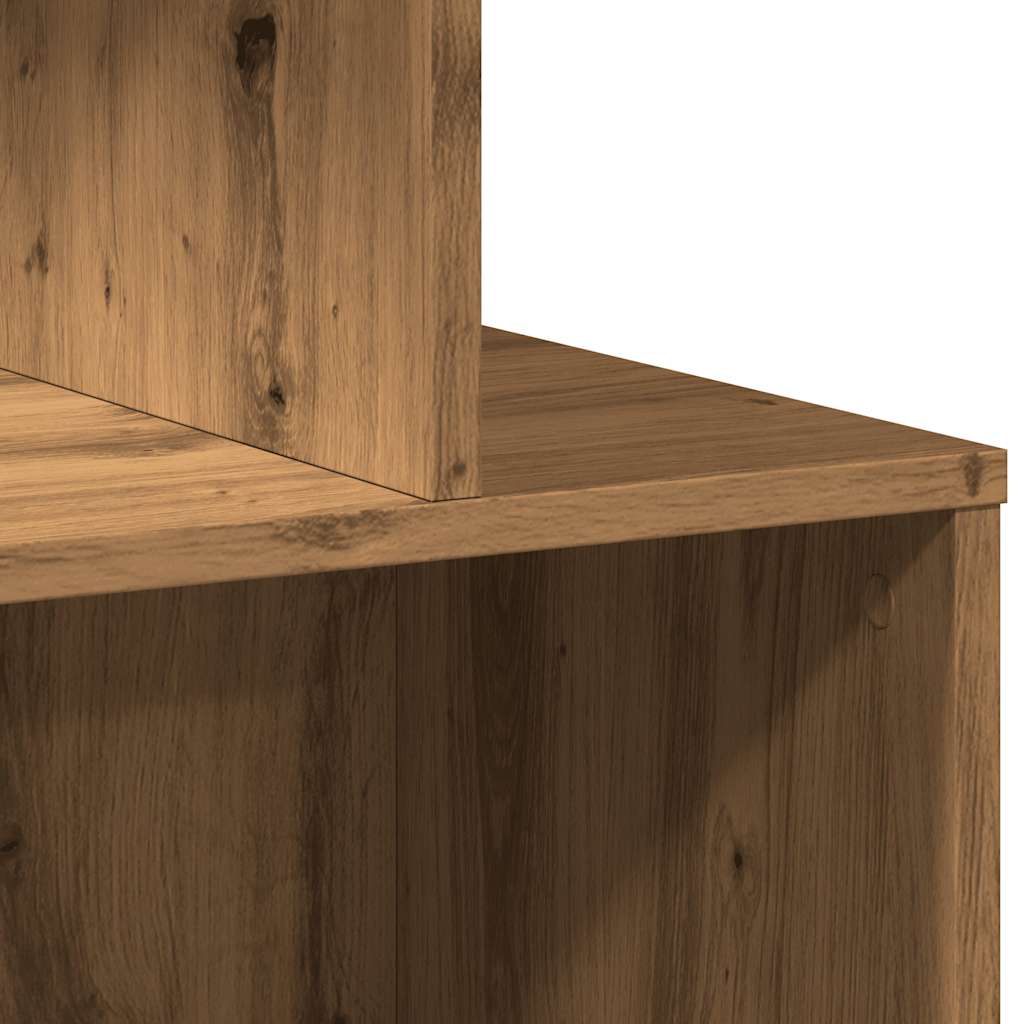 Nachtkastje 35x35x55 cm bewerkt hout artisanaal eikenkleur