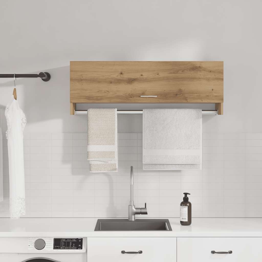 Kledingkast 100x32,5x35 cm bewerkt hout artisanaal eikenkleurig