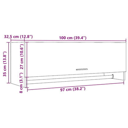 Kledingkast 100x32,5x35 cm bewerkt hout artisanaal eikenkleurig