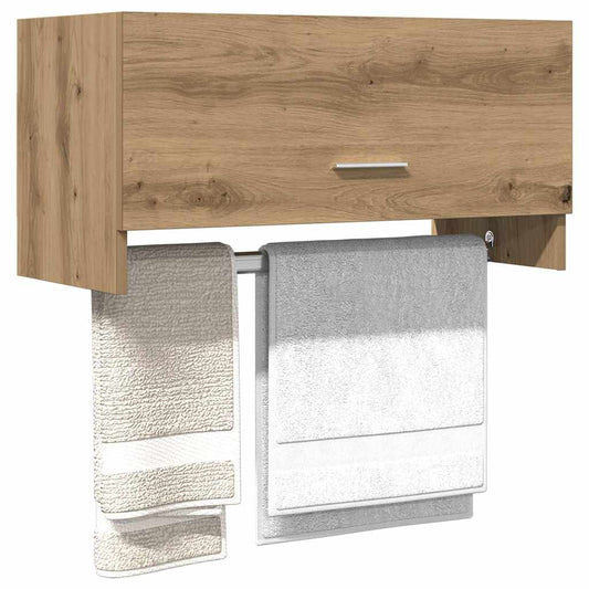 Kledingkast 70x32,5x35 cm bewerkt hout artisanaal eikenkleur