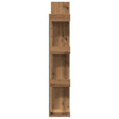 Boekenkast 86x25,5x140 cm bewerkt hout artisanaal eikenkleur