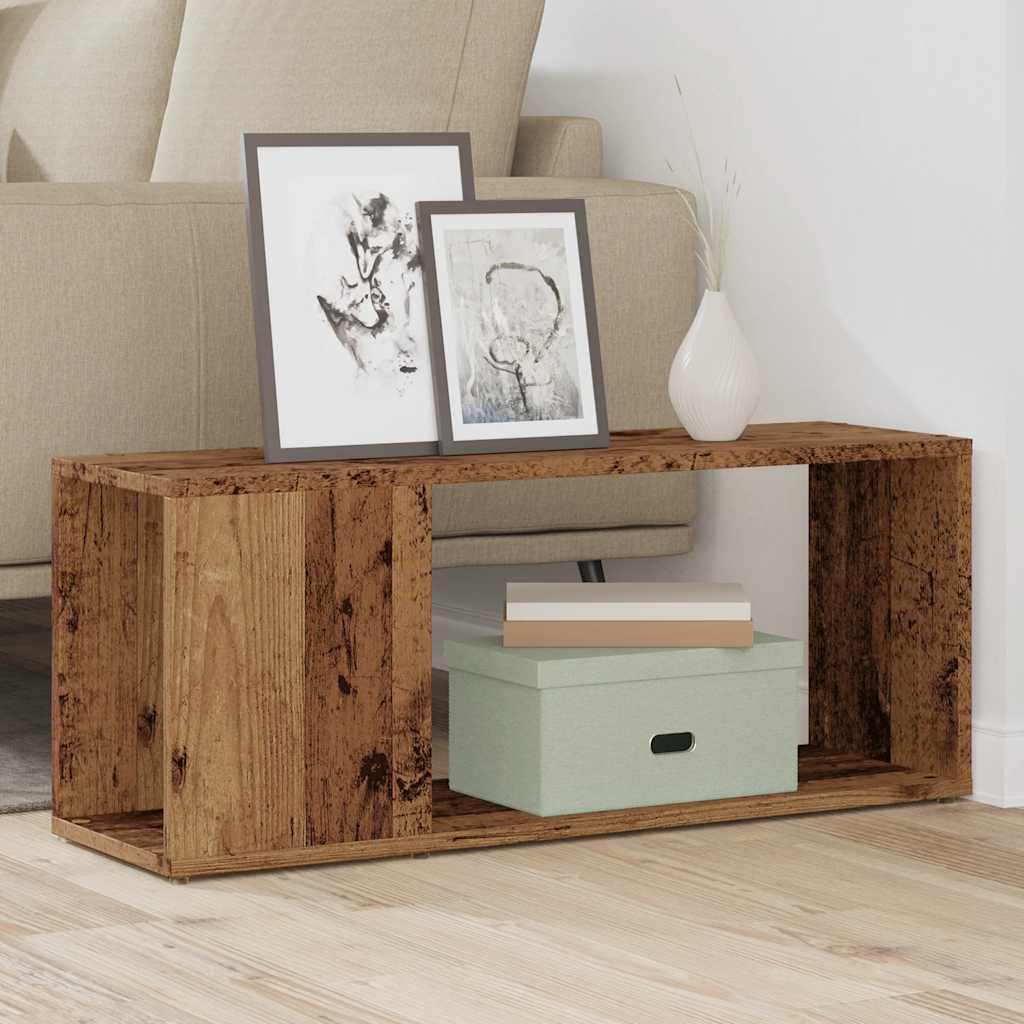 Tv-meubel 80x24x32cm bewerkt hout oud houtkleurig