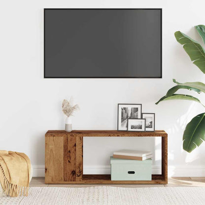 Tv-meubel 80x24x32cm bewerkt hout oud houtkleurig