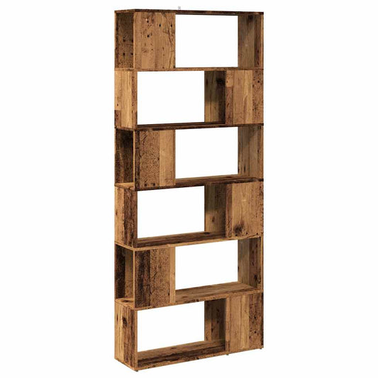 Boekenkast/kamerscherm 80x24x186 cm oud houtkleurig
