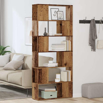 Boekenkast/kamerscherm 80x24x186 cm oud houtkleurig