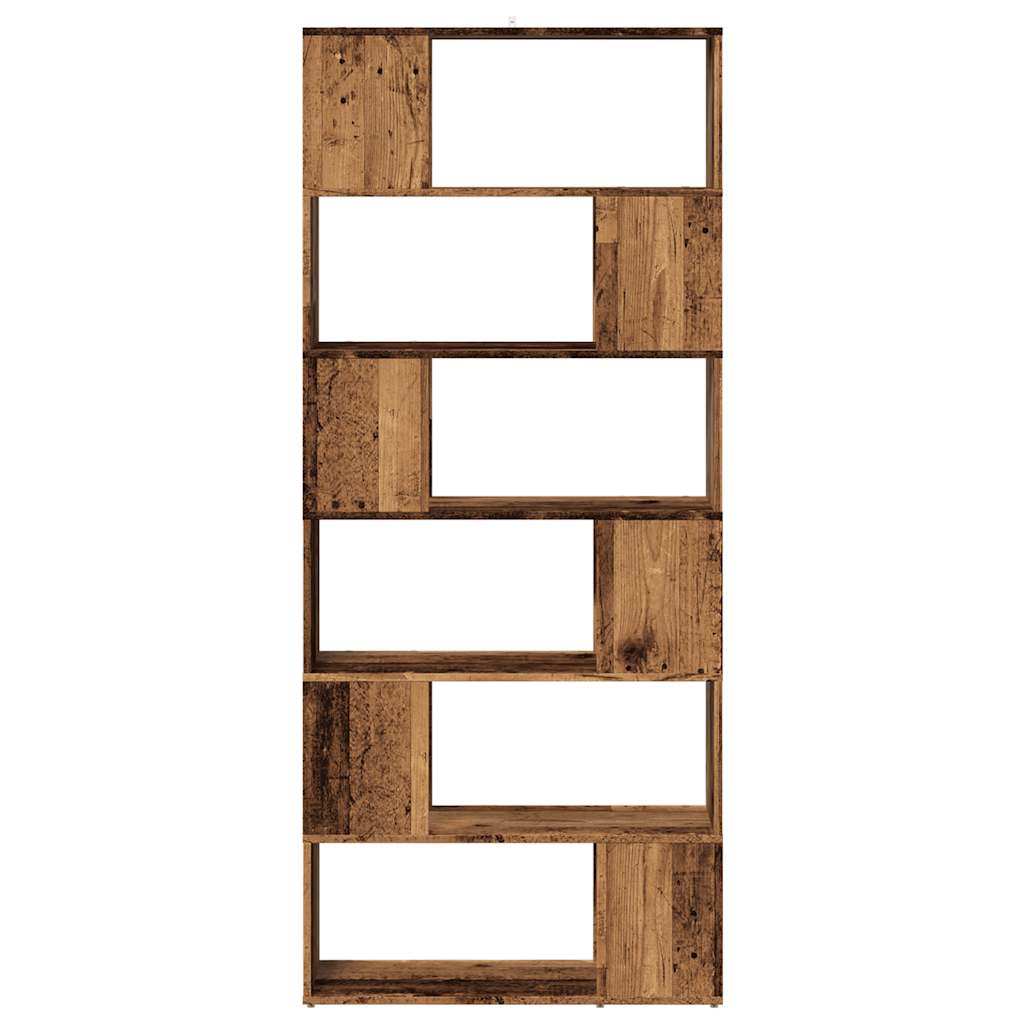 Boekenkast/kamerscherm 80x24x186 cm oud houtkleurig