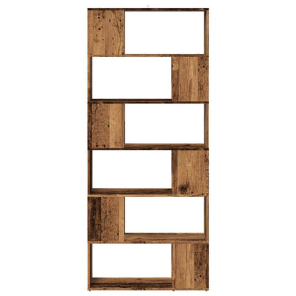 Boekenkast/kamerscherm 80x24x186 cm oud houtkleurig