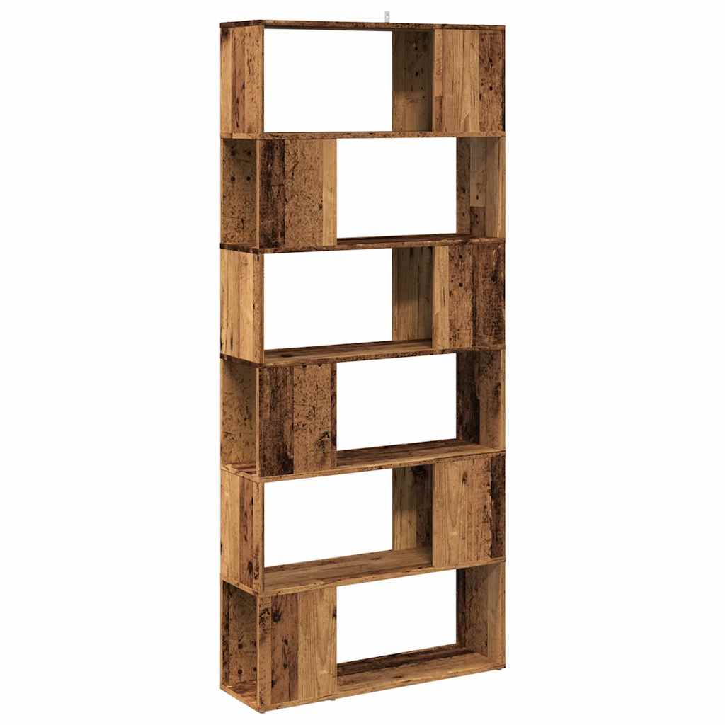 Boekenkast/kamerscherm 80x24x186 cm oud houtkleurig
