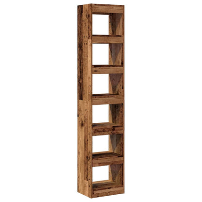 Boekenkast/kamerscherm 40x30x198 cm oud houtkleurig