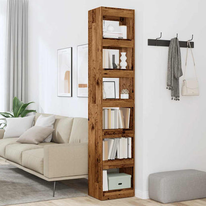 Boekenkast/kamerscherm 40x30x198 cm oud houtkleurig