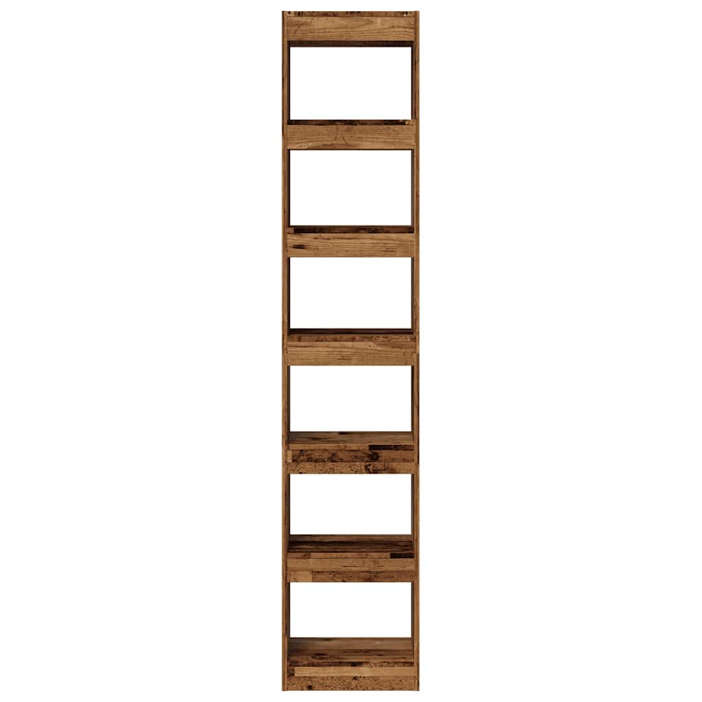Boekenkast/kamerscherm 40x30x198 cm oud houtkleurig