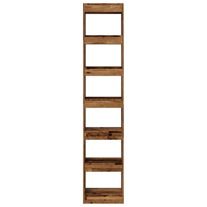 Boekenkast/kamerscherm 40x30x198 cm oud houtkleurig
