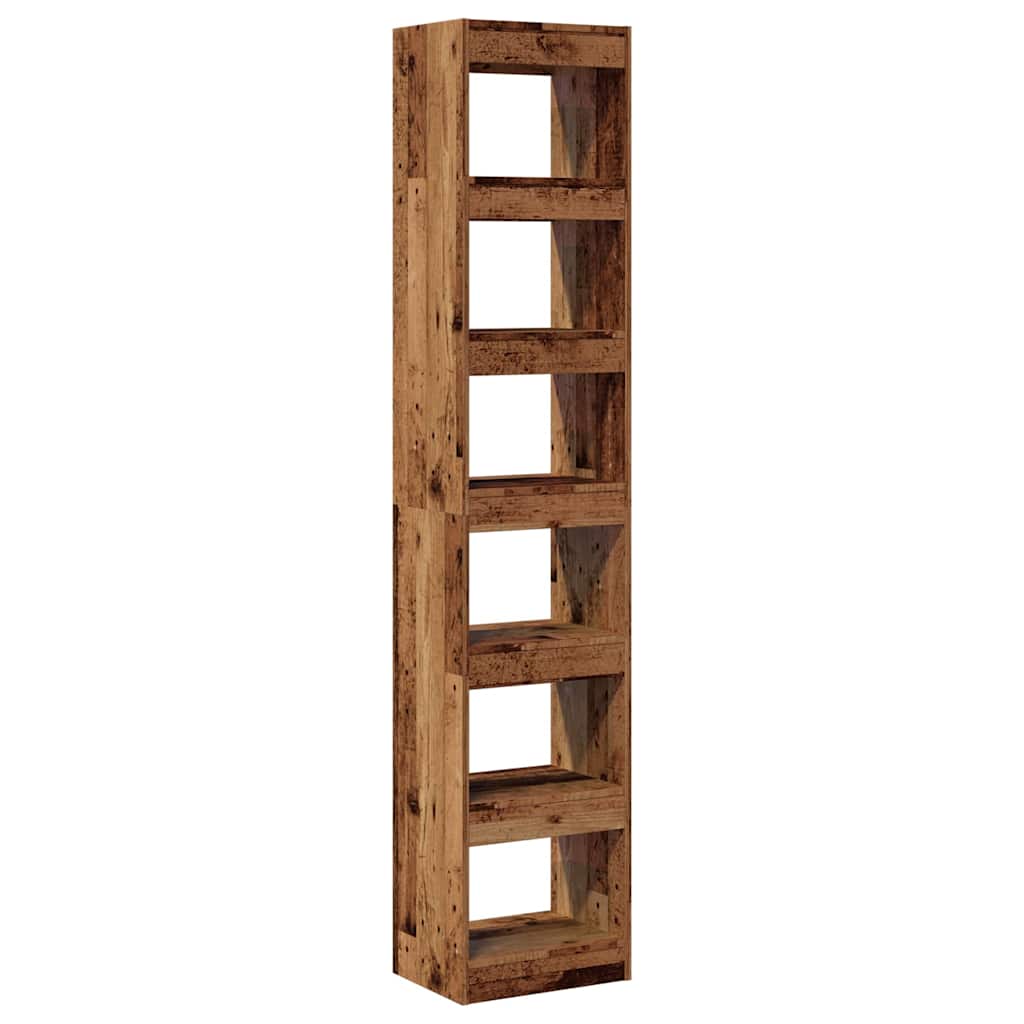 Boekenkast/kamerscherm 40x30x198 cm oud houtkleurig