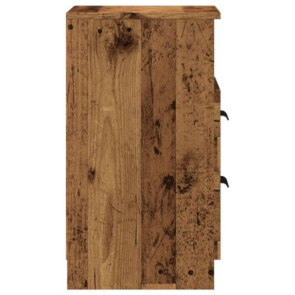Nachtkastje 40x36x65 cm bewerkt hout oud houtkleurig