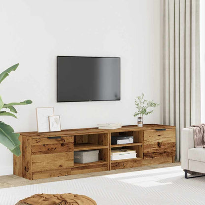 Tv-meubels 2 st 80x35x36,5 cm bewerkt hout oud houtkleurig