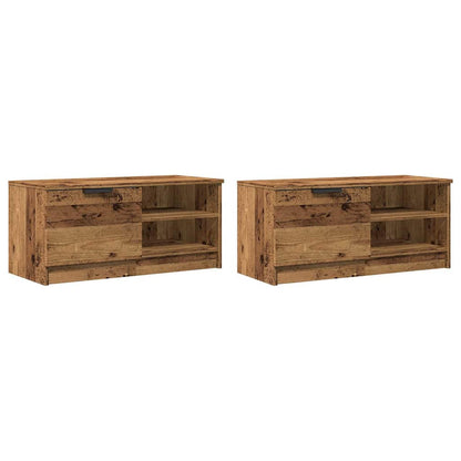 Tv-meubels 2 st 80x35x36,5 cm bewerkt hout oud houtkleurig