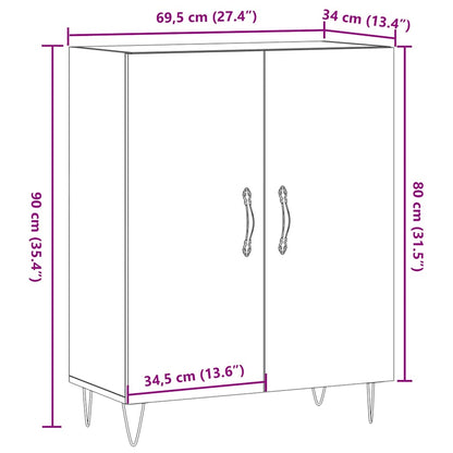 Dressoir 69,5x34x90 cm bewerkt hout oud houtkleurig