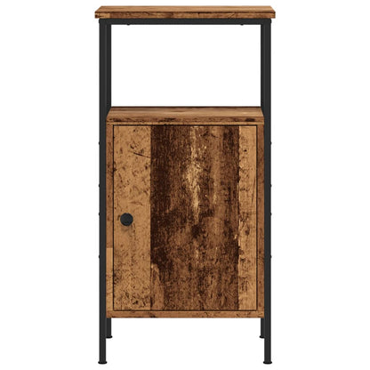 Nachtkastjes 2 st 41x31x80 cm bewerkt hout oud houtkleurig