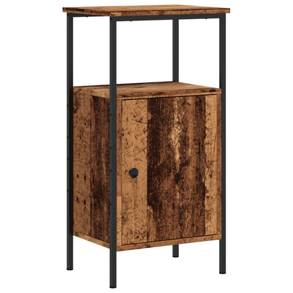 Nachtkastjes 2 st 41x31x80 cm bewerkt hout oud houtkleurig