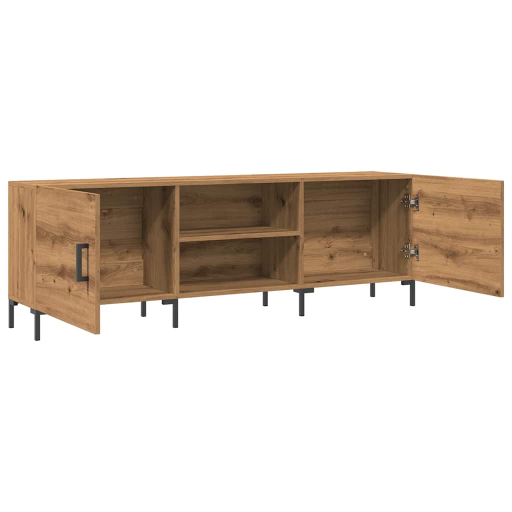 Tv-meubel 150x30x50 cm bewerkt hout artisanaal eikenkleurig