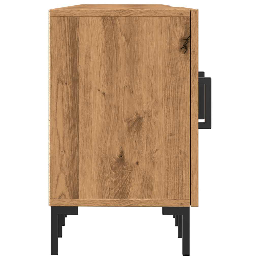 Tv-meubel 150x30x50 cm bewerkt hout artisanaal eikenkleurig