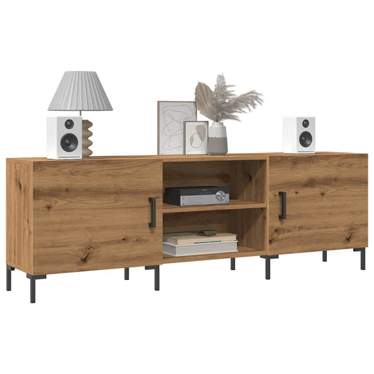 Tv-meubel 150x30x50 cm bewerkt hout artisanaal eikenkleurig