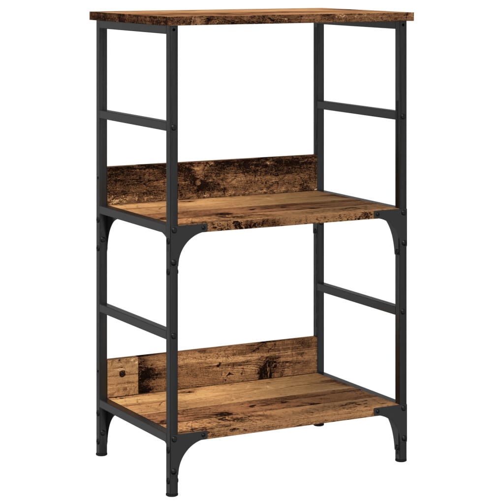 Boekenkast 50x33x82 cm bewerkt hout oud houtkleurig