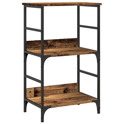 Boekenkast 50x33x82 cm bewerkt hout oud houtkleurig
