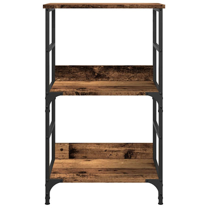 Boekenkast 50x33x82 cm bewerkt hout oud houtkleurig