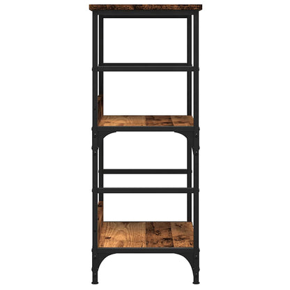 Boekenkast 50x33x82 cm bewerkt hout oud houtkleurig
