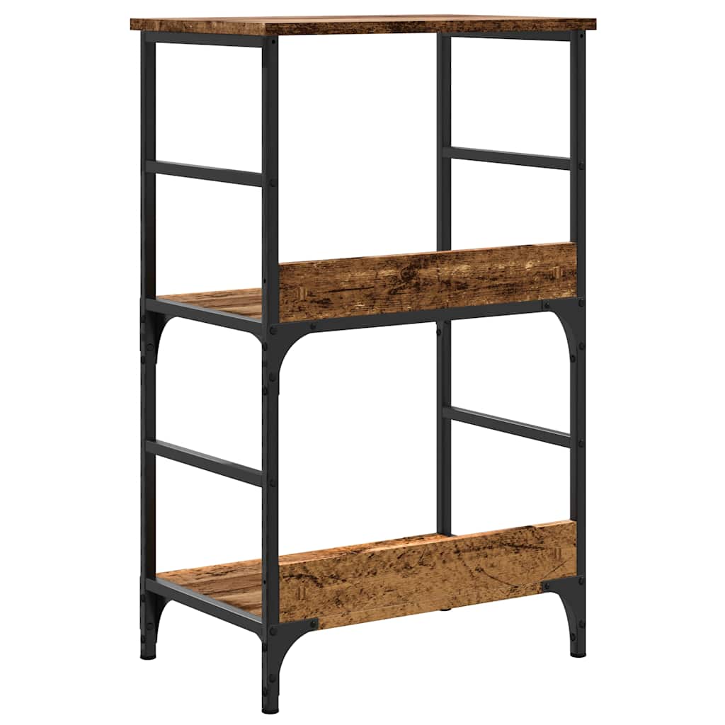 Boekenkast 50x33x82 cm bewerkt hout oud houtkleurig