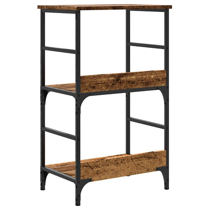Boekenkast 50x33x82 cm bewerkt hout oud houtkleurig