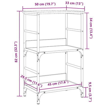 Boekenkast 50x33x82 cm bewerkt hout oud houtkleurig
