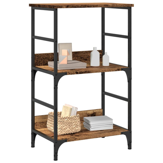Boekenkast 50x33x82 cm bewerkt hout oud houtkleurig