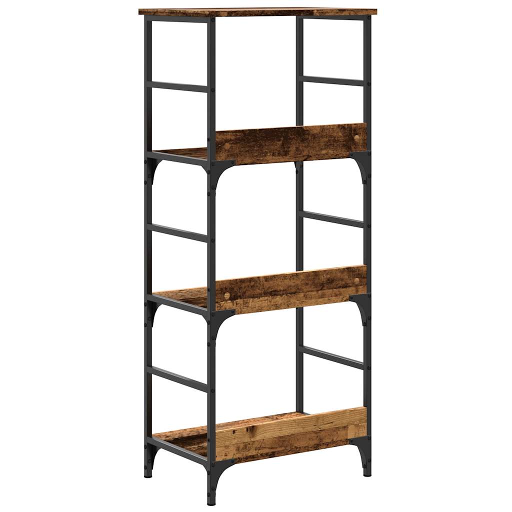 Boekenkast 50x33x117,5 cm bewerkt hout oud houtkleurig