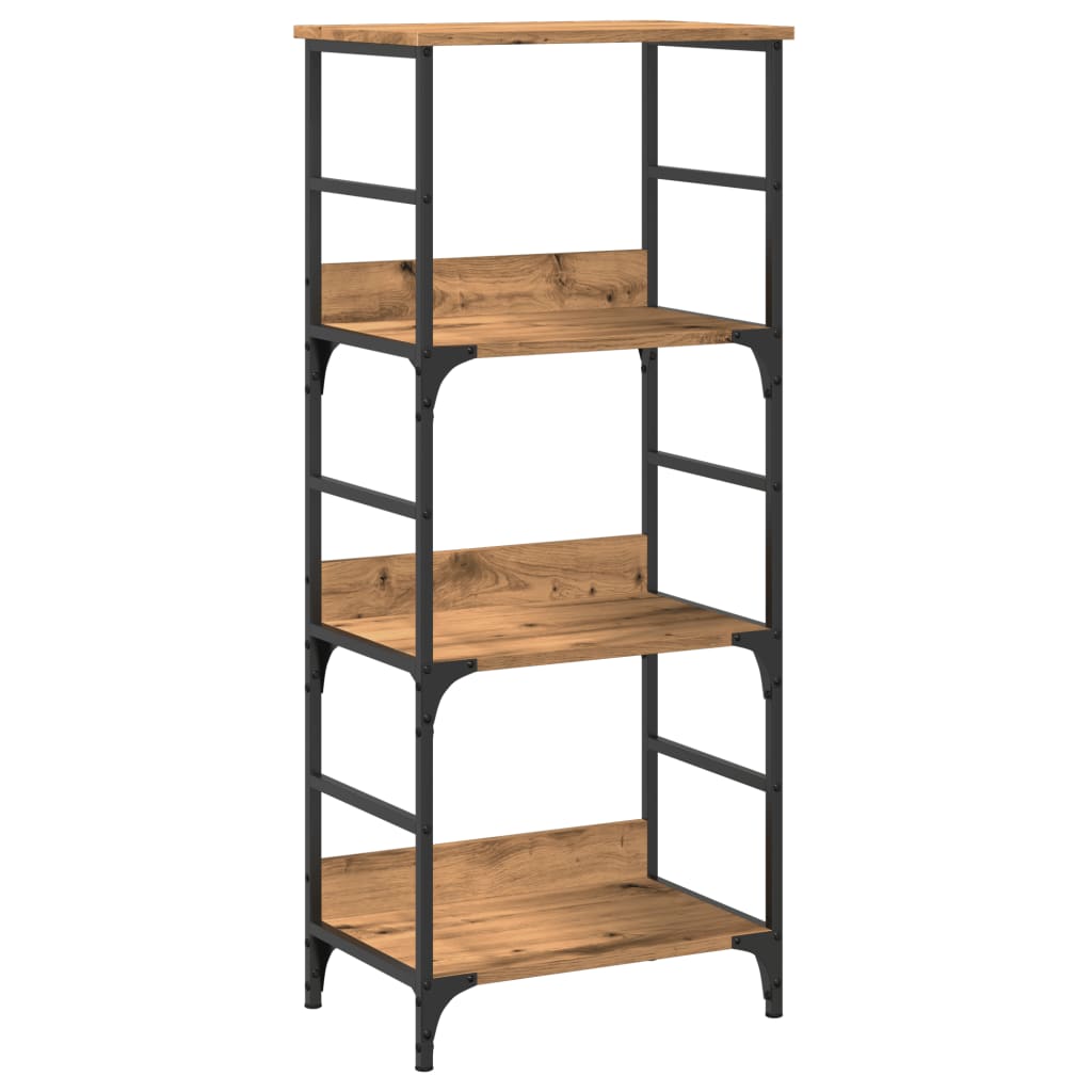 Boekenkast 50x33x117,5 cm bewerkt hout artisanaal eikenkleur