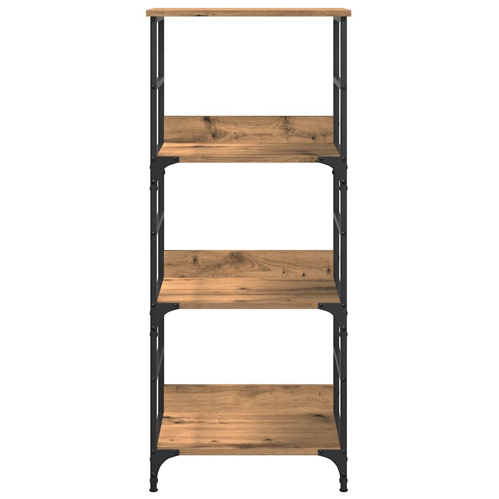 Boekenkast 50x33x117,5 cm bewerkt hout artisanaal eikenkleur