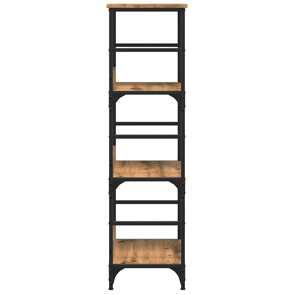 Boekenkast 50x33x117,5 cm bewerkt hout artisanaal eikenkleur
