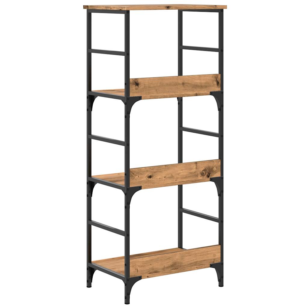 Boekenkast 50x33x117,5 cm bewerkt hout artisanaal eikenkleur