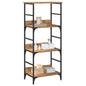 Boekenkast 50x33x117,5 cm bewerkt hout artisanaal eikenkleur