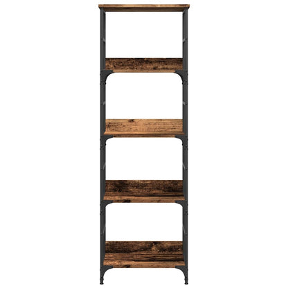 Boekenkast 50x33x153 cm bewerkt hout oud houtkleurig