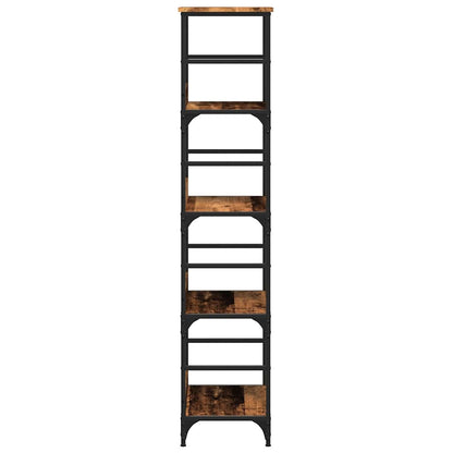Boekenkast 50x33x153 cm bewerkt hout oud houtkleurig