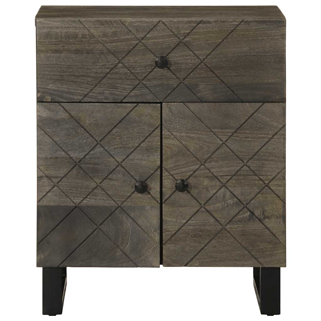 Nachtkastje 50x33x60 cm massief mangohout zwart