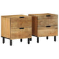 Nachtkastjes 2 st 40x33x46 cm massief mangohout bruin