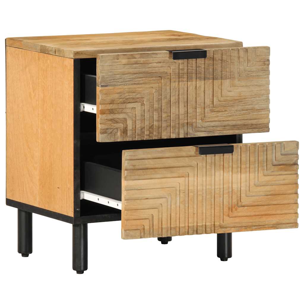 Nachtkastjes 2 st 40x33x46 cm massief mangohout bruin