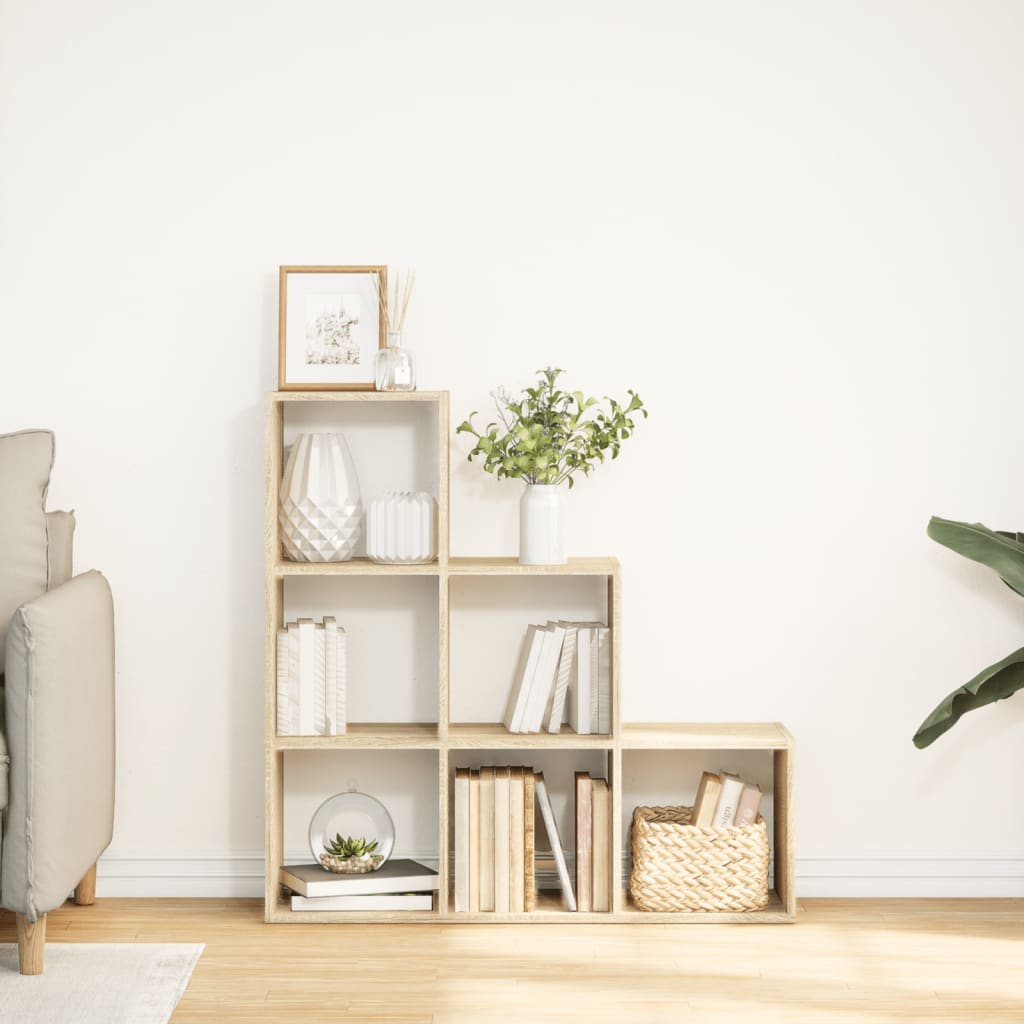 Kamerscherm / boekenkast 3-laags 99x29x99 cm hout sonoma eiken