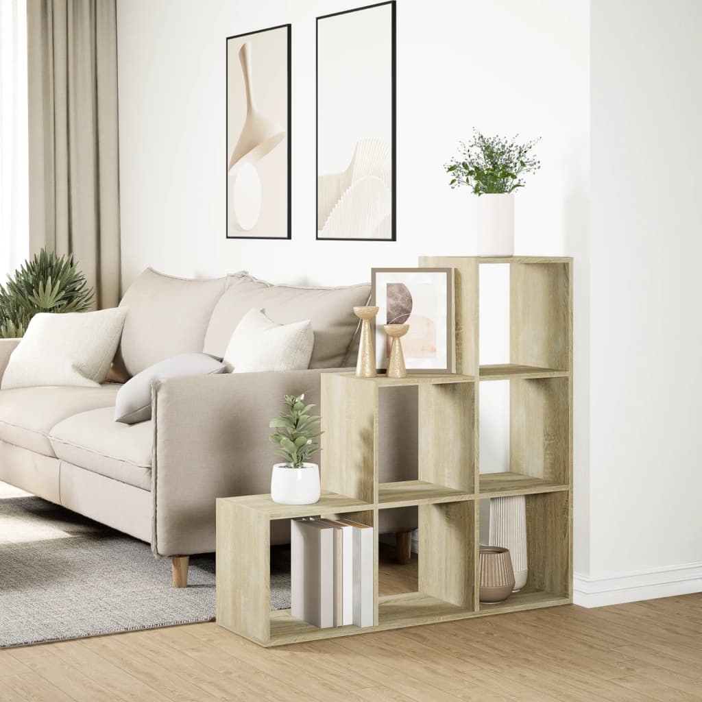 Kamerscherm / boekenkast 3-laags 99x29x99 cm hout sonoma eiken