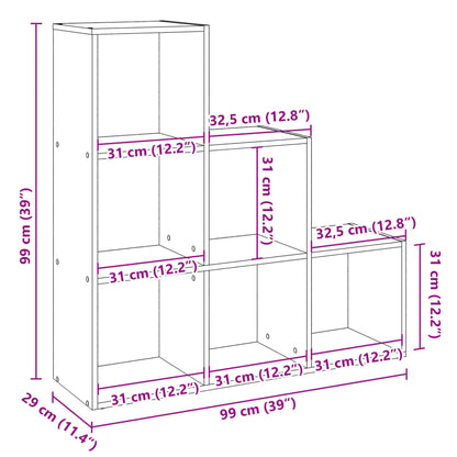Kamerscherm / boekenkast 3-laags 99x29x99 cm hout sonoma eiken