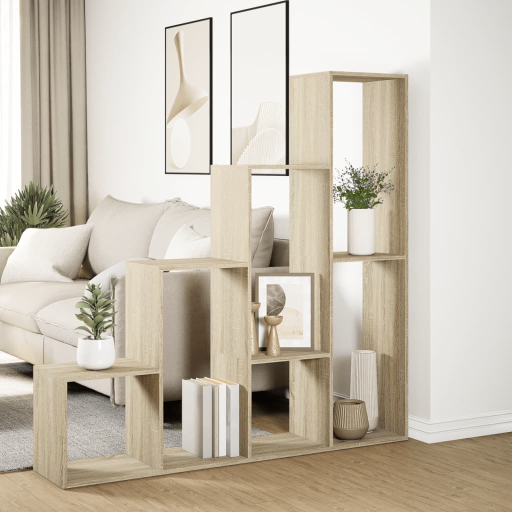 Kamerscherm / boekenkast 143,5x29x143,5 cm hout sonoma eiken